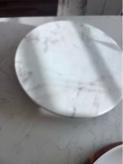 Marble and wood Lazy Susan from threshold