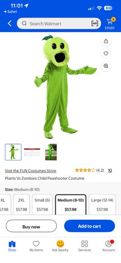 Plants Vs Zombies Boys Halloween Costume