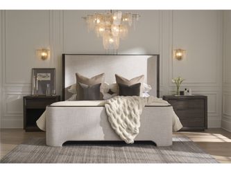 Modern Sable/Monique Linen Queen Bed