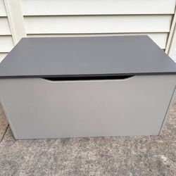 New, Firm, Flat Bench Top Toy and Storage Box, Gray/Charcoal