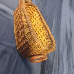 vintage French wicker wine basket