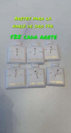 Aretes Oro De Nariz 14k