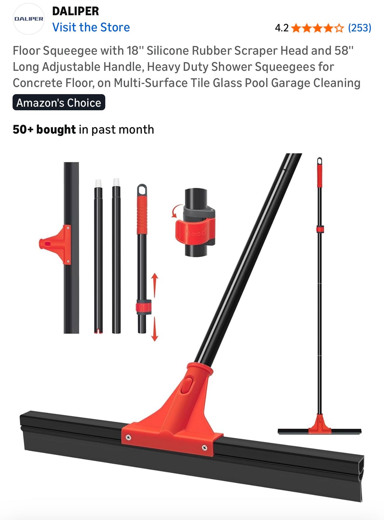 Silicone Rubber Scraper Squeegee Broom