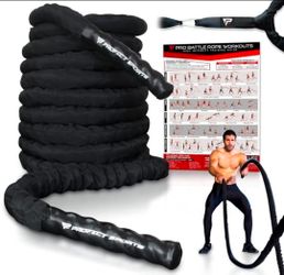 NEW Profect Sports 30ft 1.5" Pro Battle Rope, Strength Training Rope & anchor strap