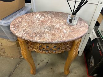 Moving Sale – Marble Top Nightstand / End Table – $30