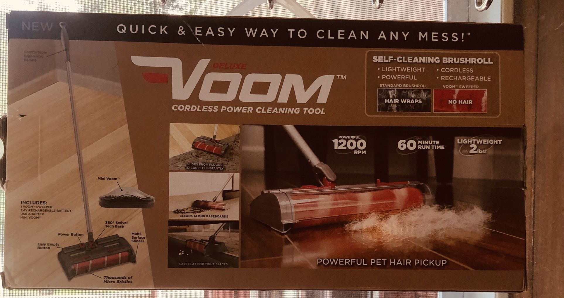 VOOM CORDLESS POWER SWEEPER WITH MINI VOOM PAID 50.00