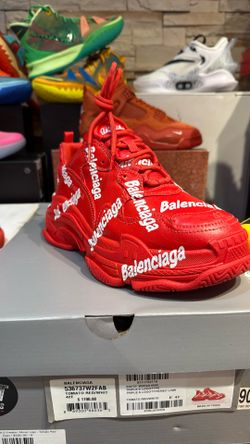Balenciaga Triple S Sneaker All Over Logo Tomato Red