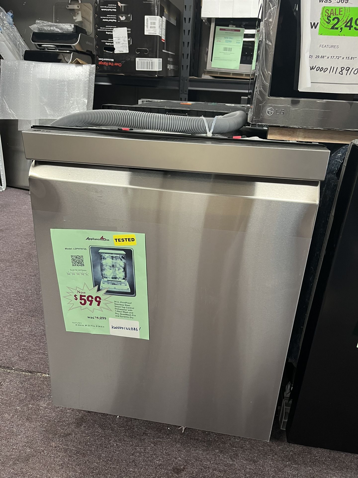 Dishwasher 24’ 24 in. PrintProof Stainless Steel Smart Top Control Dishwasher with 1-Hour Wash and Dry, QuadWash Pro and Dynamic Dry