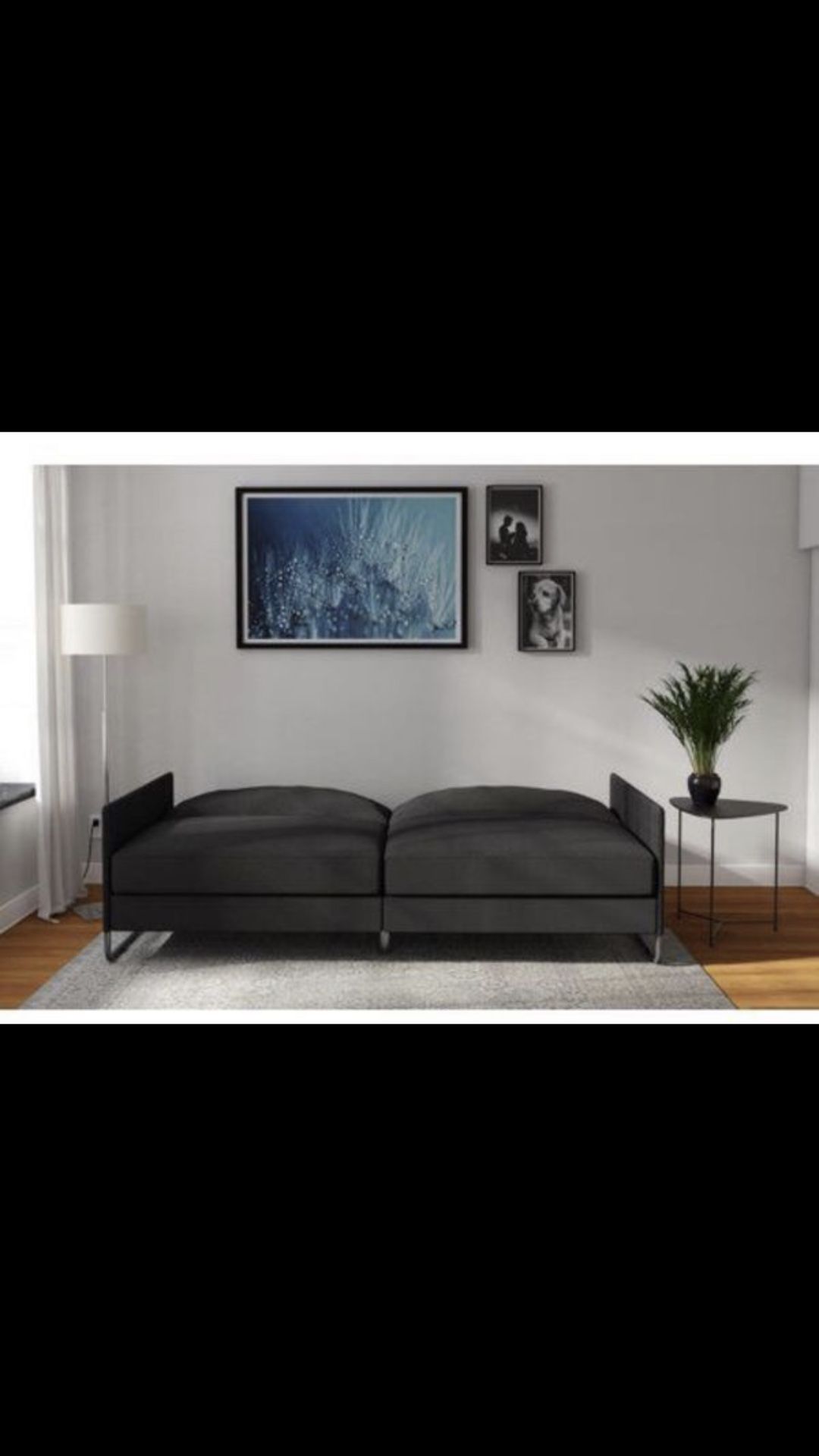 Grey Linen Sofa Futon (Fathers Day Special!) jM $125 Ends Jun.15th