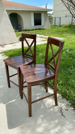 2 wooden chairs both for   $12