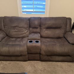 Loveseat Dual Recliner With Power Outlets