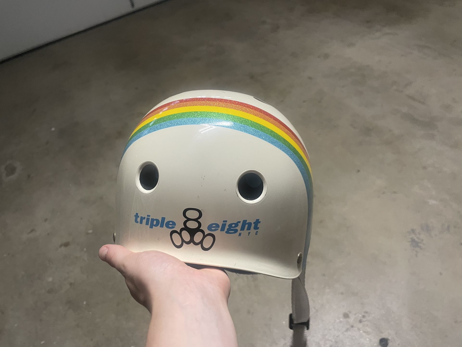 triple eight (8) rainbow skate helmet