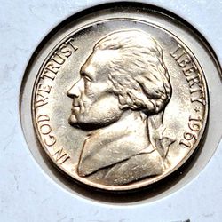 1961 P Jefferson Nickel Gem BU