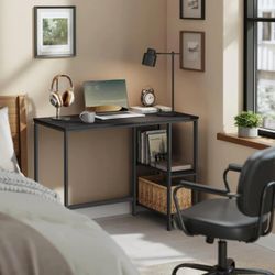 JOISCOPE 40 x 24 Inch Small Gaming Home Office Computer Desk W/ Storage Shelves BLACK
