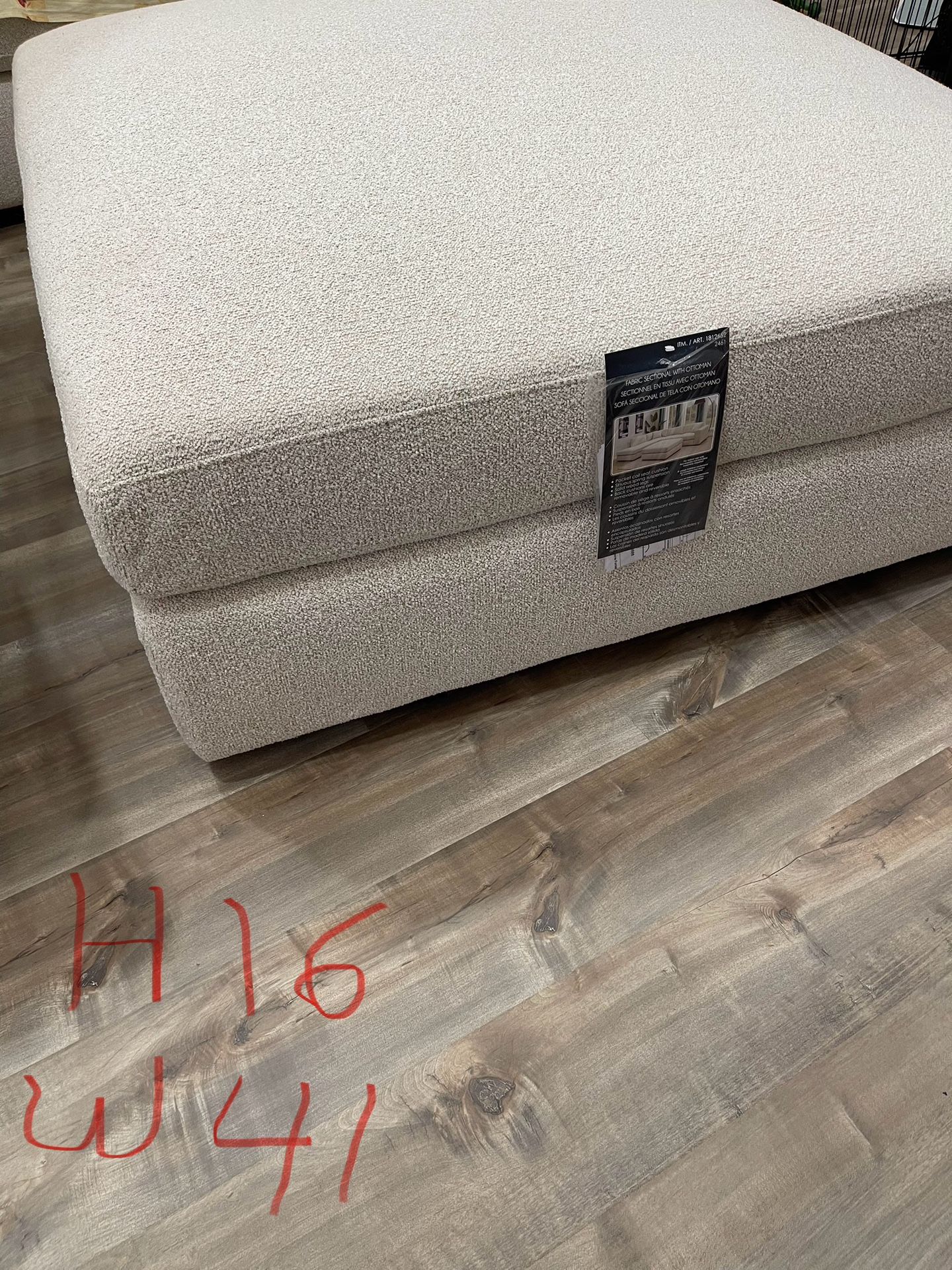 Ottoman “NEW “ 16”x 41” Square