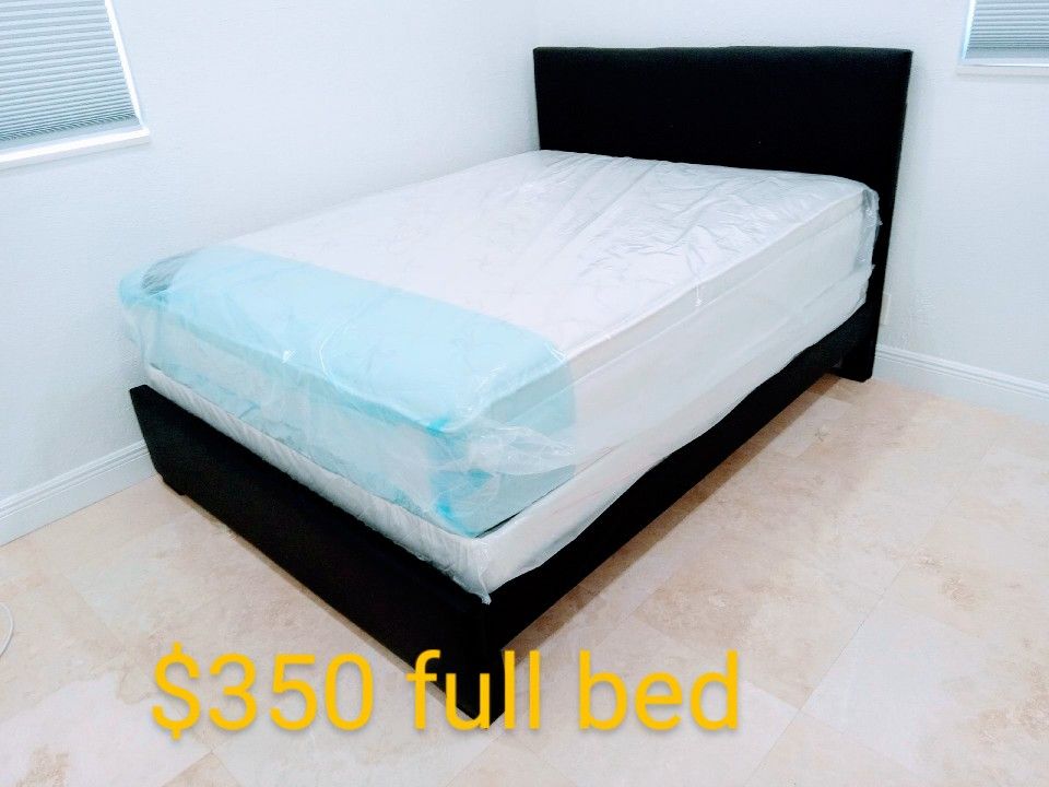 $350 Full Bed With Mattress And Box spring Brand New Free Delivery