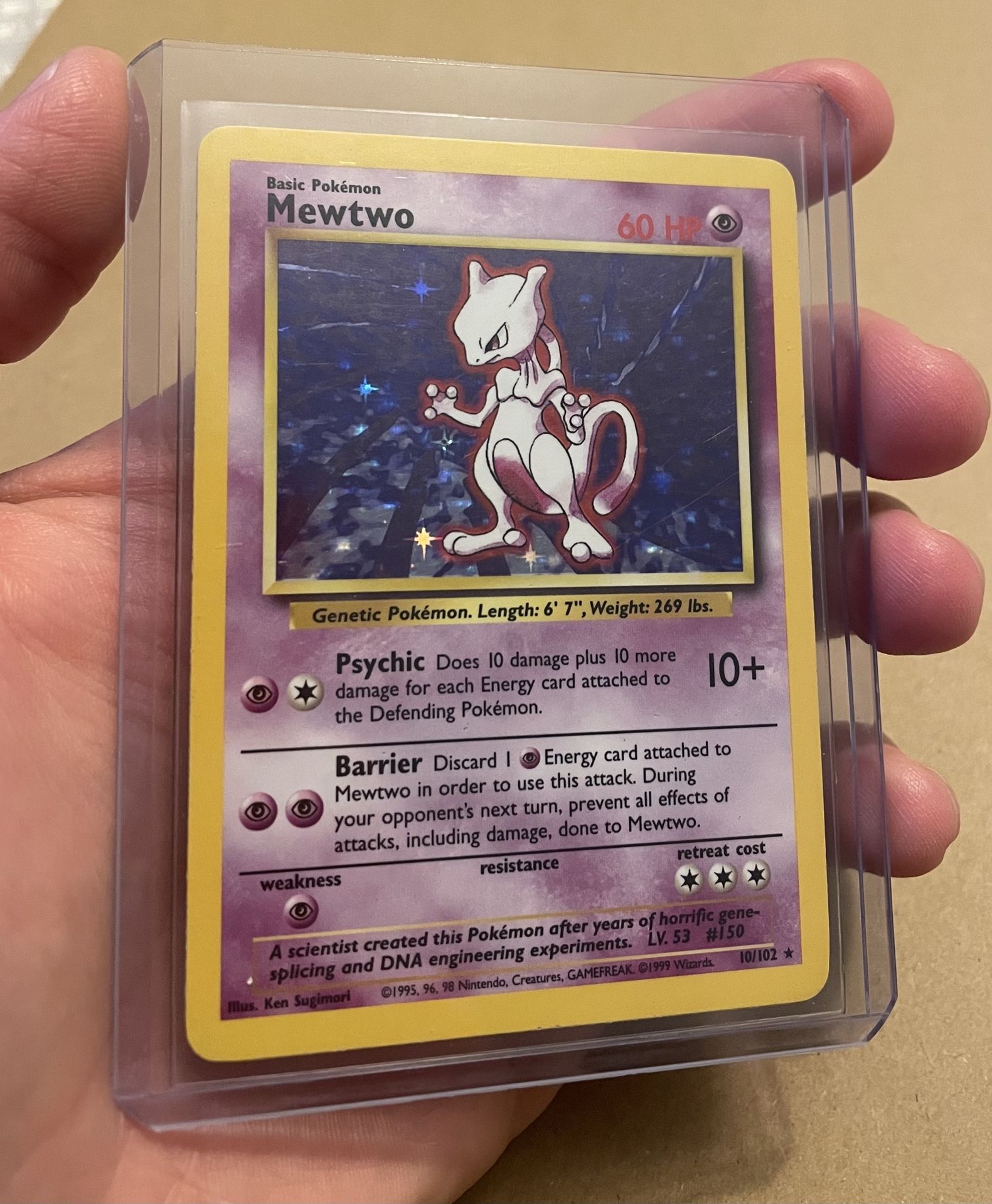 Pokémon TCG Mewtwo Base Set 10/102 Holo 1(contact info removed) Wizards ...