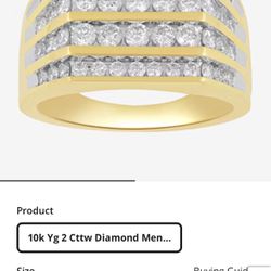 Size 9 Men’s Diamond Gold Ring