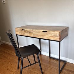 Wooden Desk With Metal Legs- $60