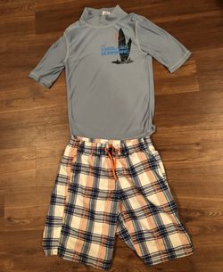 Boys Swimming trunks and rash guard