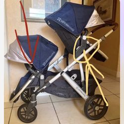 Dark Blue Double Stroller Uppababy vista 