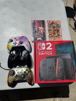 Nintendo Switch 2 New + 2 Games + 3 Controllers