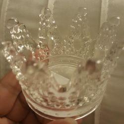 Cute Small Crystal Crown Candle Holder 