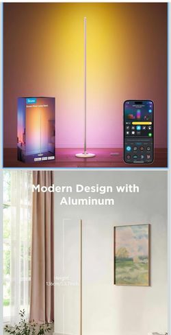Govee RGBIC Floor Lamp Basic, 1000lm LED Corner Lamp Works with Alexa, 1000lm Modern Floor Lamp with Music Sync and 16 Million DIY Colors, Color Chang