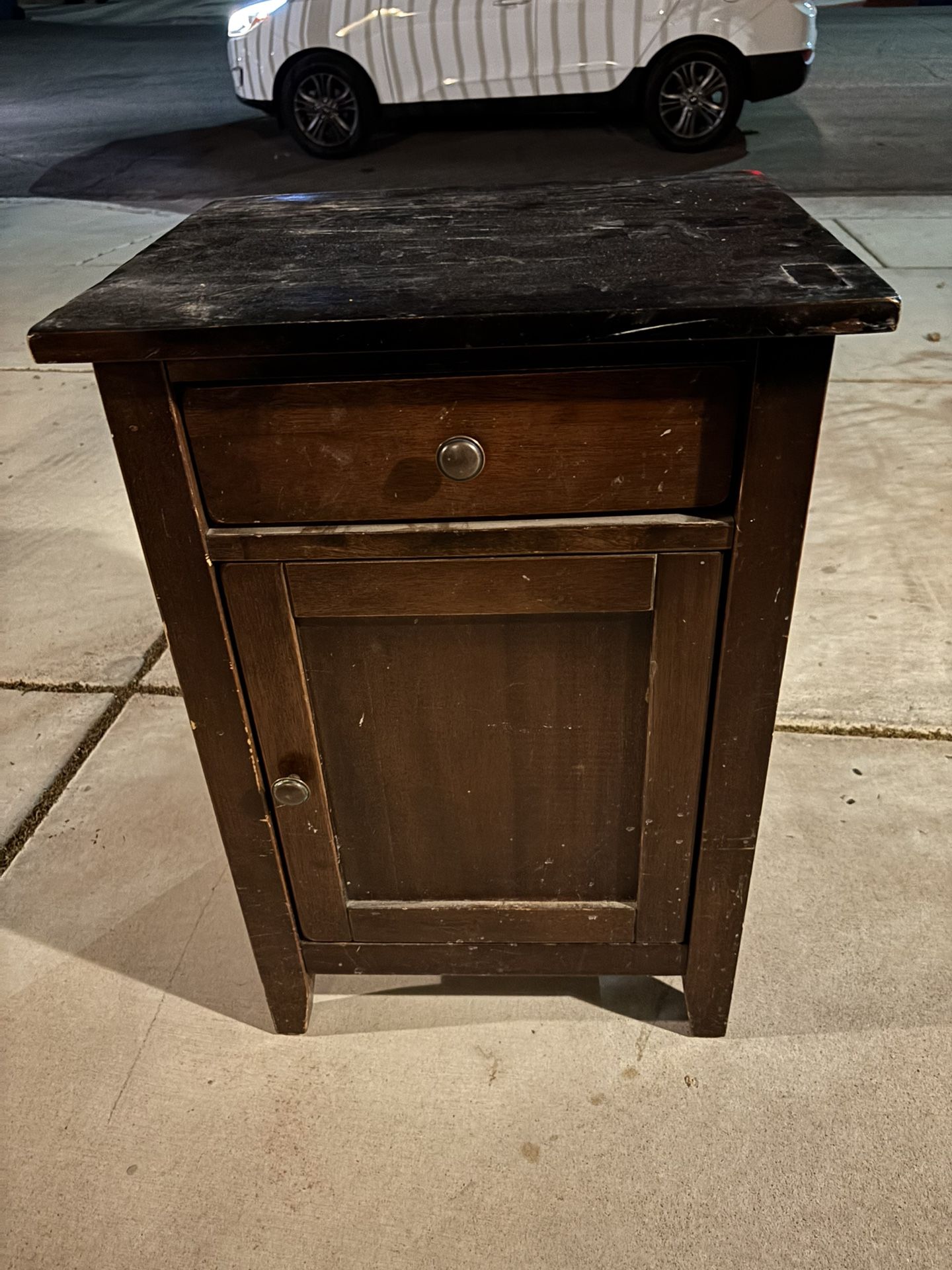 Antique Solid Wood Nightstand Side Table 