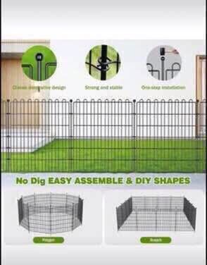 Decorative Garden Fence with Gate for Patio.
