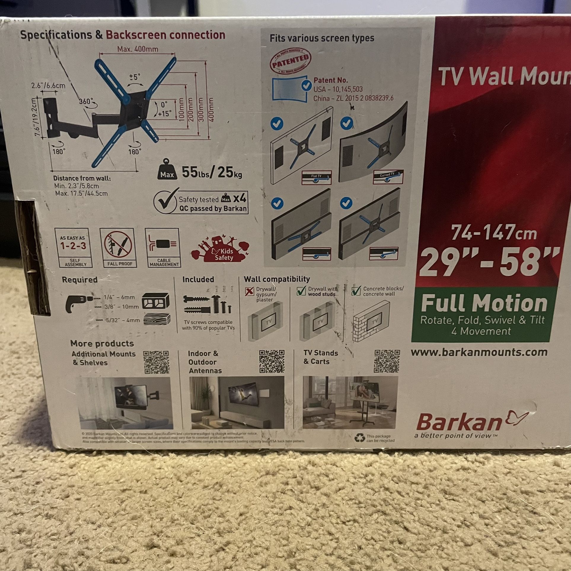 TV Wall Mount 29”-58”