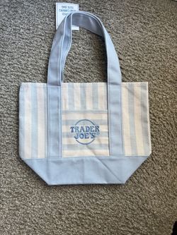 Trader Joe's Mini Striped Canvas Tote Bag