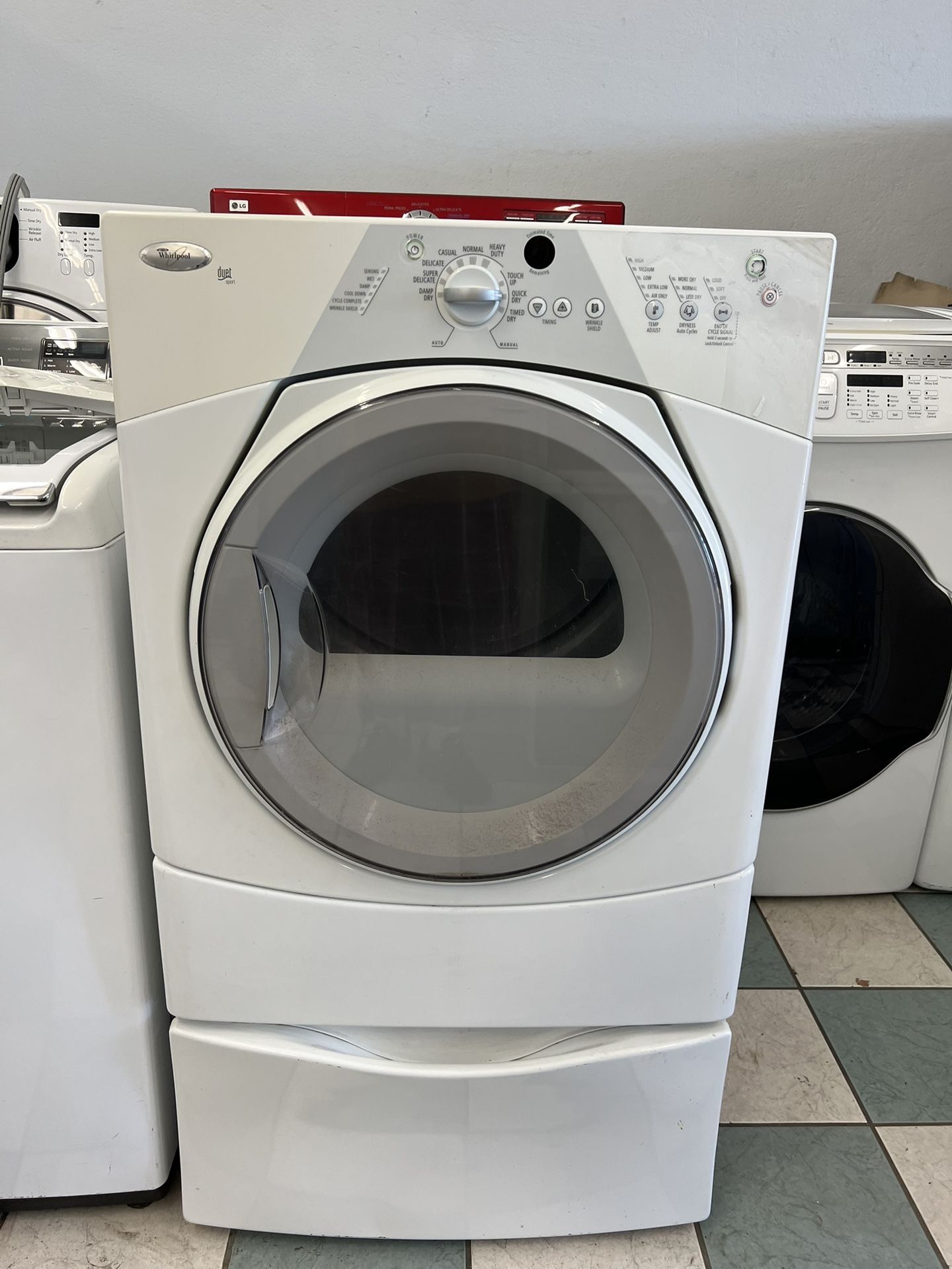 Whirlpool Electric Dryer With Pedestal( Delivery Available)