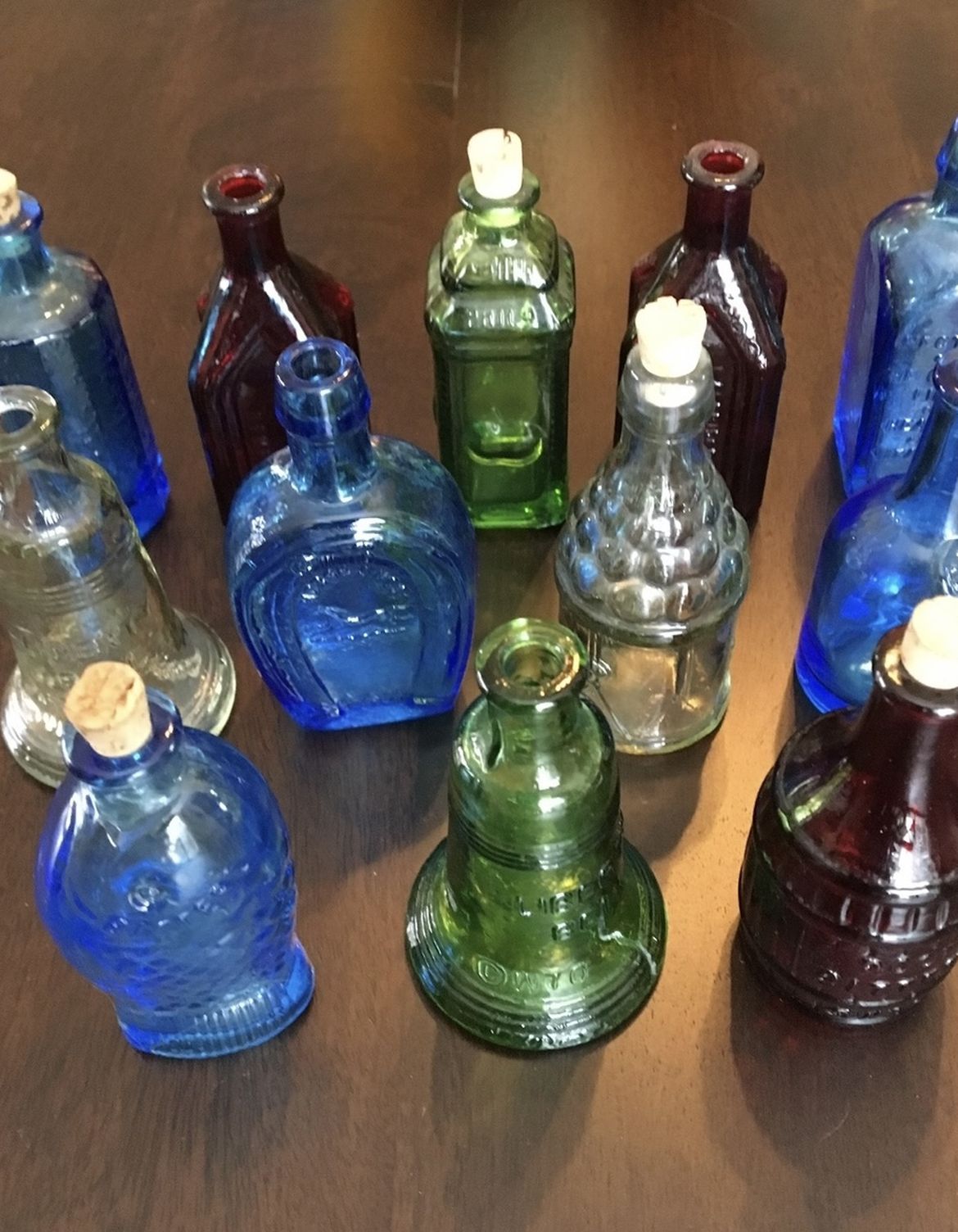 12 Vintage Mini Bottles 3” high