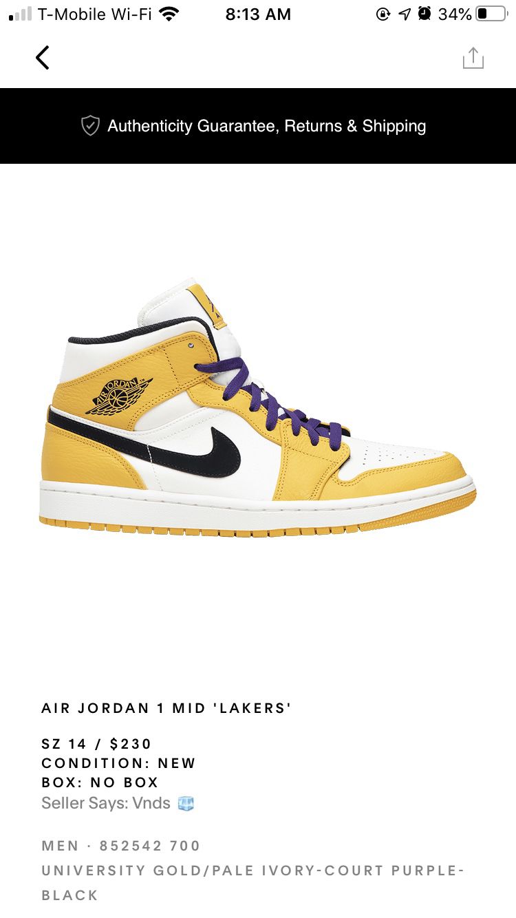 Air Jordan 1 mid Lakers