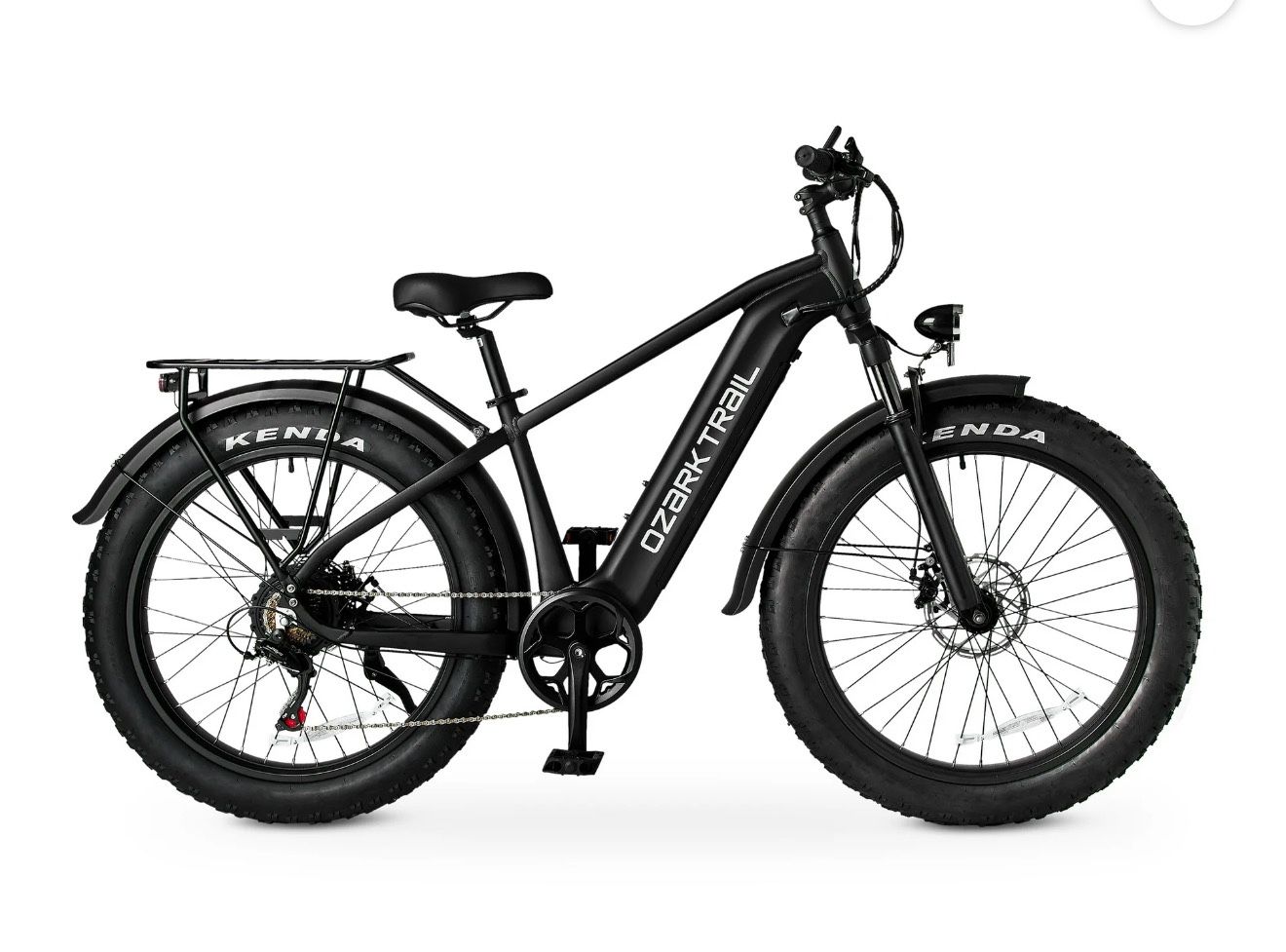 26" Ozark Trail M.3 Ranger+ Electric Fat Tire Bike, 48V, Class 2, Black, Fits Riders 5'2" - 6'1", Adult