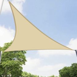 Sun Shade Sail Waterproof Triangle Umbrella Cloth Shade for Outdoor Terrace Backyard and Garden 16.5'x16.5'x16.5'
