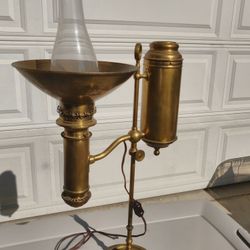 Original Early 1900s Student Oil Lamp Electrified 