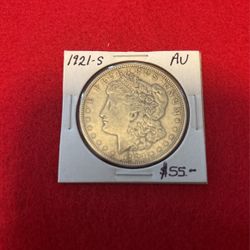 1921-S AU Morgan Silver Dollar