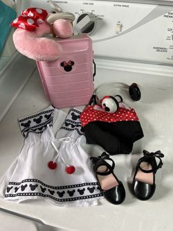 Disney ILY 4ever 18” Minnie Mouse Swimsuit, Helmet, High Tops, Ursula Bag  And Accessories