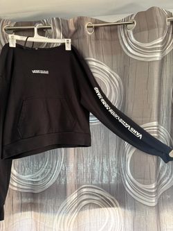 Vans Cropped Black Hoodie Sweatshirt