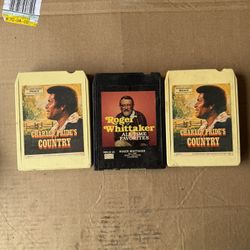 Vintage 8-Track Country Music Lot – Charley Pride & Roger Whittaker (Stereo 8)