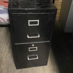 Black 2 Drawer File Cabinet 