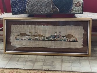 Egyptian Mural Osmidum Plate hand painted on Papyrus