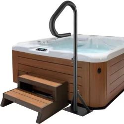 Hot Tub Handrail, 360 Rotatable Spa Side Handrail with 35"-57" Adjustable Height, Rust-proof Aluminum Spa Step Hot Tub Hand Rail with Slide-Under Moun