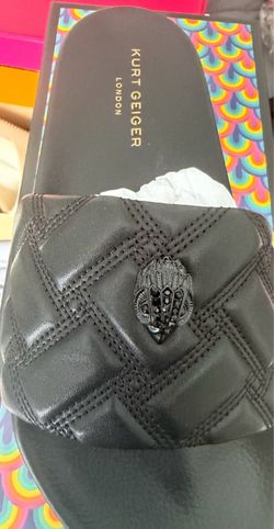 Kurt Geiger London Black Leather Slide Sandals