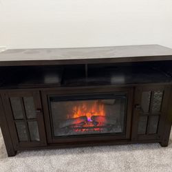 Living Room Entertainment Cabinet w/ Electric Fire 