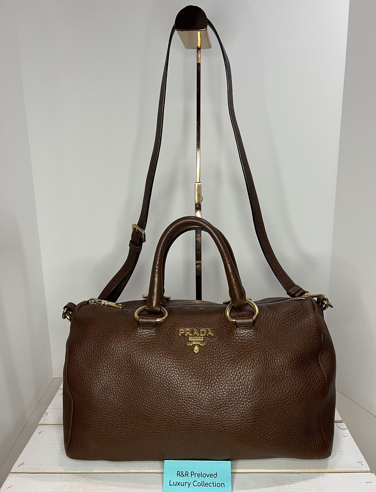 BIG SALE: PRADA 2-way bag (brown leather)