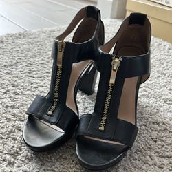 Franco Sarto Black Zippered Heels