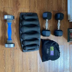 DUMBBELLS, COMPLETE HOME GYM 